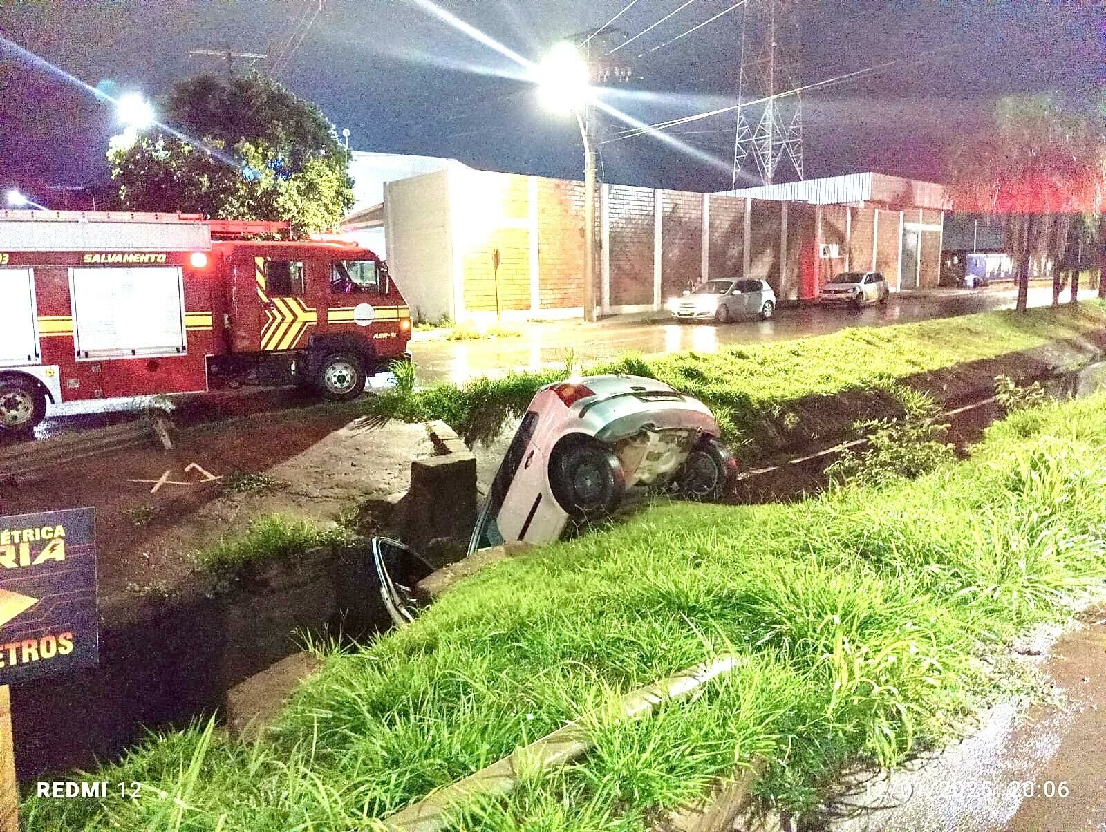 Imagem de compartilhamento para o artigo Carro cai em córrego na Avenida 33; série de acidentes fatais preocupa moradores de Chapadão do Sul da MS Todo dia